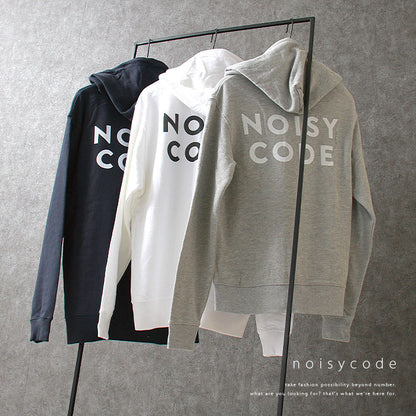 noisycode アウター パーカー ジップパーカー ジップ バックロゴ オリジナル レディース メンズ ブランド デザインパーカー ペア 綿100% 長袖 おしゃれ プリント