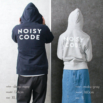 noisycode アウター パーカー ジップパーカー ジップ バックロゴ オリジナル レディース メンズ ブランド デザインパーカー ペア 綿100% 長袖 おしゃれ プリント