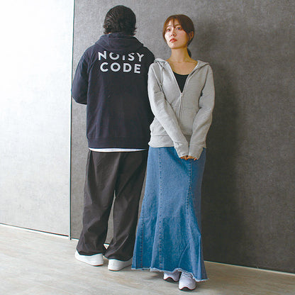 noisycode アウター パーカー ジップパーカー ジップ バックロゴ オリジナル レディース メンズ ブランド デザインパーカー ペア 綿100% 長袖 おしゃれ プリント