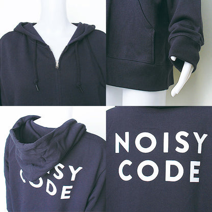 noisycode アウター パーカー ジップパーカー ジップ バックロゴ オリジナル レディース メンズ ブランド デザインパーカー ペア 綿100% 長袖 おしゃれ プリント