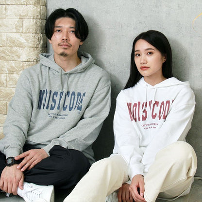noisycode パーカー レディース 綿100% 綿 コットン100 メンズ 長袖 カレッジロゴ オリジナル フーディー フード プルオーバー デザイン ロゴ プリント 英字