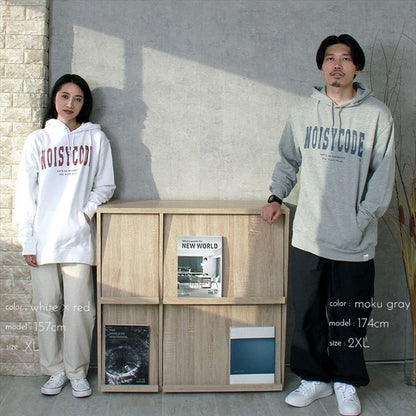 noisycode パーカー レディース 綿100% 綿 コットン100 メンズ 長袖 カレッジロゴ オリジナル フーディー フード プルオーバー デザイン ロゴ プリント 英字