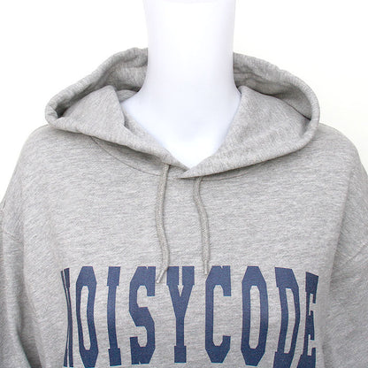 noisycode パーカー レディース 綿100% 綿 コットン100 メンズ 長袖 カレッジロゴ オリジナル フーディー フード プルオーバー デザイン ロゴ プリント 英字