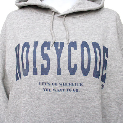 noisycode パーカー レディース 綿100% 綿 コットン100 メンズ 長袖 カレッジロゴ オリジナル フーディー フード プルオーバー デザイン ロゴ プリント 英字