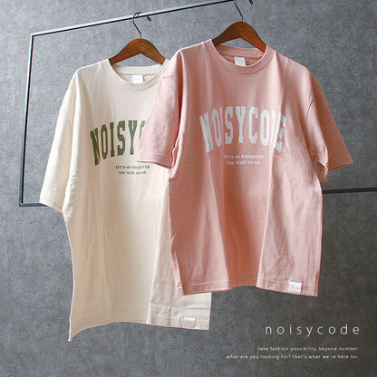 noisycode tシャツ オリジナル カレッジTシャツ カレッジロゴ レディース メンズ ブランド デザインtシャツ ペア 綿100% 半袖 おしゃれ プルオーバー プリント