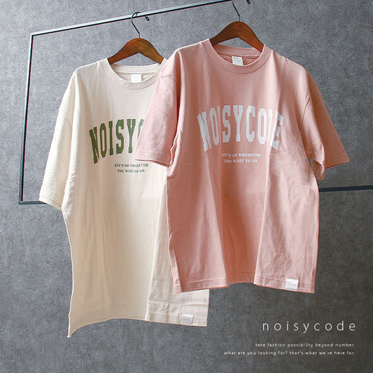 noisycode tシャツ オリジナル カレッジTシャツ カレッジロゴ レディース メンズ ブランド デザインtシャツ ペア 綿100% 半袖 おしゃれ プルオーバー プリント
