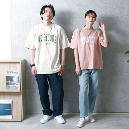 noisycode tシャツ オリジナル カレッジTシャツ カレッジロゴ レディース メンズ ブランド デザインtシャツ ペア 綿100% 半袖 おしゃれ プルオーバー プリント