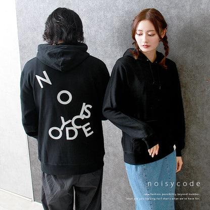 noisycode トップス パーカー オリジナル レディース メンズ ブランド デザインパーカー バックロゴ バックプリント プリント プリントパーカー ペア 綿100%