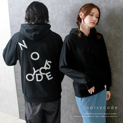 noisycode トップス パーカー オリジナル レディース メンズ ブランド デザインパーカー バックロゴ バックプリント プリント プリントパーカー ペア 綿100%