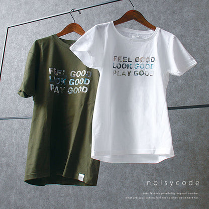 noisycode tシャツ キッズ 女の子 男の子 オリジナル good ブランド 家族 お揃い デザインtシャツ ペア 綿100% 半袖 おしゃれ プルオーバー プリント ロゴ 文字