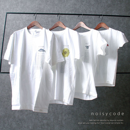 noisycode tシャツ キッズ 女の子 男の子 オリジナル 魚 かつお ひまわり ヒマワリ 向日葵 花 寿司 すし まぐろ トロ 蝶 ちょうちょ ブランド 家族 お揃い