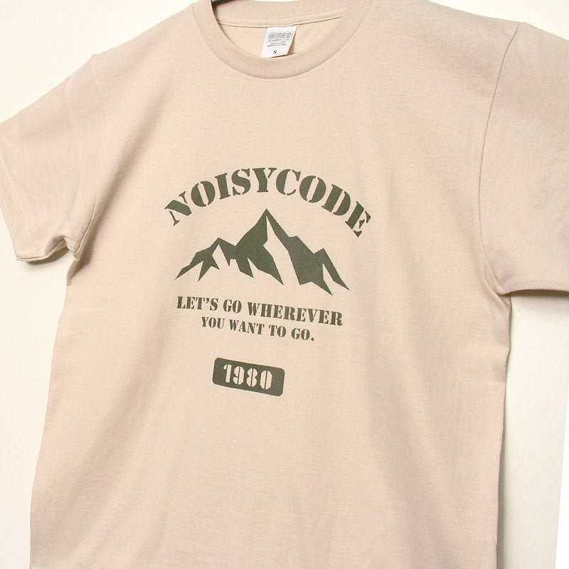 noisycode tシャツ オリジナル カレッジTシャツ カレッジロゴ 山 レディース メンズ ブランド デザインtシャツ ペア 綿100% 半袖 おしゃれ プルオーバー