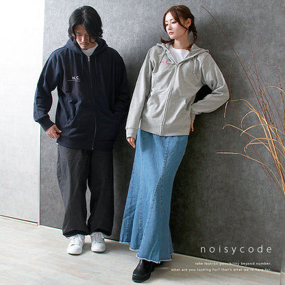noisycode トップス パーカー ジップパーカー オリジナル レディース メンズ ブランド デザインパーカー プリント ロゴパーカー ペア 綿100% 長袖 おしゃれ