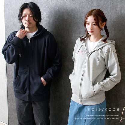 noisycode トップス パーカー ジップパーカー オリジナル レディース メンズ ブランド デザインパーカー プリント ロゴパーカー ペア 綿100% 長袖 おしゃれ