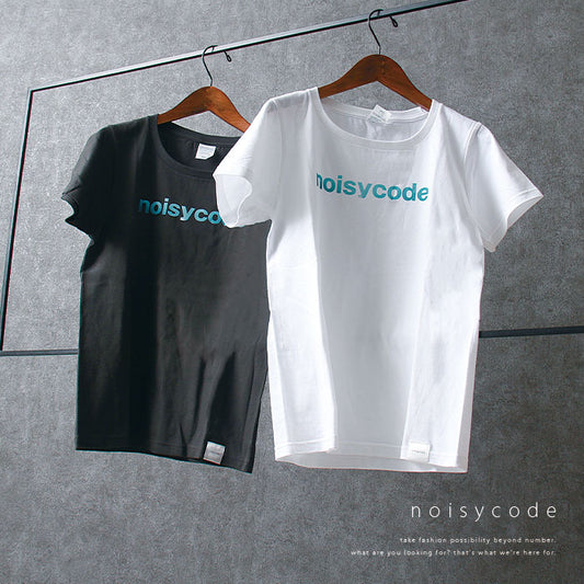 noisycode tシャツ オリジナル ブランドロゴ レディース メンズ ブランド デザインtシャツ ペア 綿100% 半袖 おしゃれ プルオーバー プリント ロゴ 文字 英字