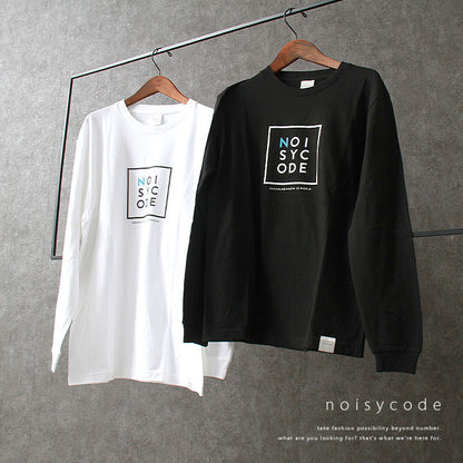 noisycode tシャツ オリジナル レディース メンズ ブランド デザインtシャツ ペア 綿100% 長袖 おしゃれ プルオーバー プリント ロゴ 文字 英字 プルオーバー テ