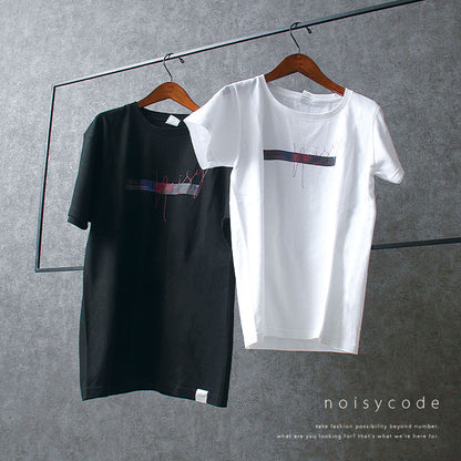 noisycode tシャツ オリジナル 薔薇 バラ ばら レディース メンズ ブランド デザインtシャツ ペア 綿100% 半袖 おしゃれ プルオーバー プリント ロゴ 文字 英字