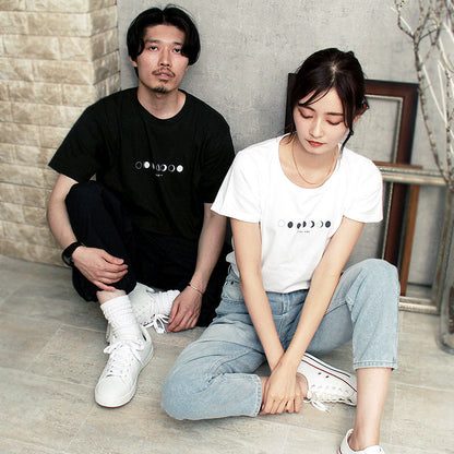 noisycode tシャツ キッズ 女の子 男の子 オリジナル 月 moon ルナ ブランド 家族 お揃い デザインtシャツ ペア 綿100% 半袖 おしゃれ プルオーバー プリント ロ