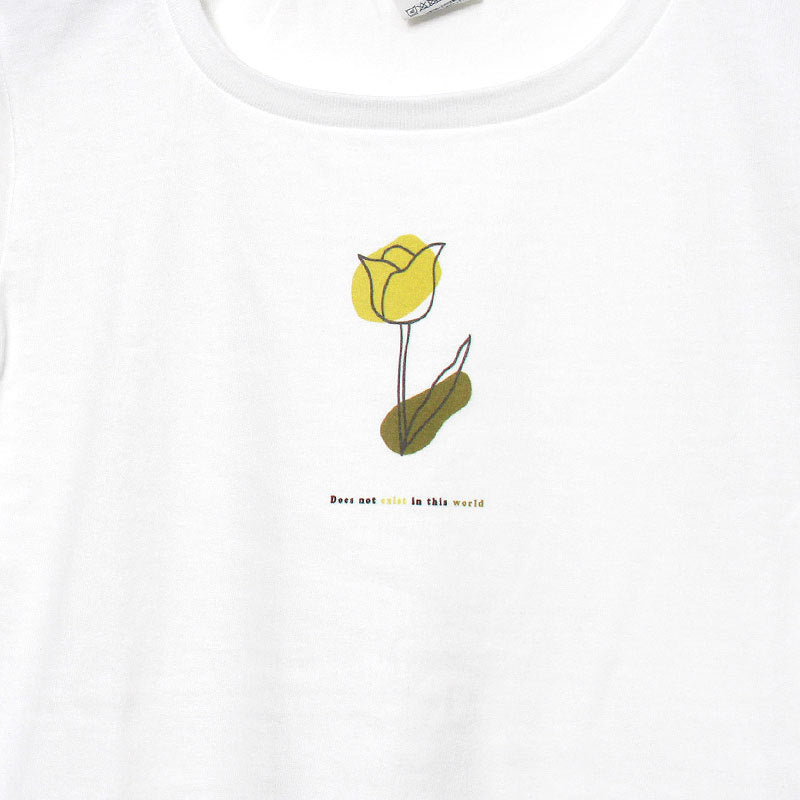 noisycode tシャツ オリジナル チューリップ 花 絵 レディース メンズ ブランド デザインtシャツ ペア 綿100% 半袖 おしゃれ プルオーバー プリント ロゴ 文字