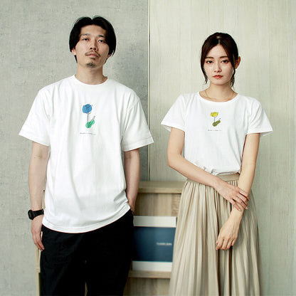 noisycode tシャツ キッズ 女の子 男の子 オリジナル チューリップ 花 絵 ブランド 家族 お揃い デザインtシャツ ペア 綿100% 半袖 おしゃれ プルオーバー