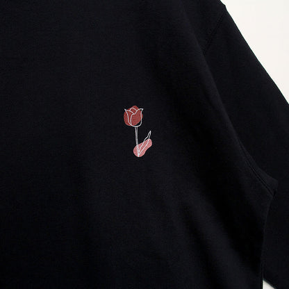 noisycode スウェット レディース 綿100% スエット メンズ 長袖 チューリップ 花 絵 プルオーバー トレーナー デザイン ロゴ ライトトレーナー プリント 英字