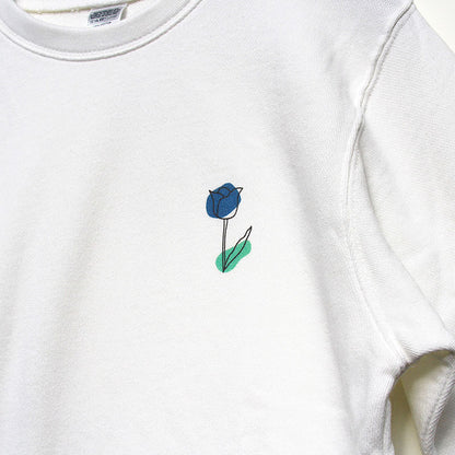 noisycode スウェット レディース 綿100% スエット メンズ 長袖 チューリップ 花 絵 プルオーバー トレーナー デザイン ロゴ ライトトレーナー プリント 英字