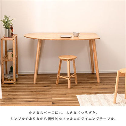 ダイニングテーブル木製ダイニングテーブルデスクコンパクト幅120cm省スペース２人用３人用小さめ壁寄せ壁付け曲線コーナー用リビングワンルーム角丸半円円丸シンプル北欧木製天然木韓国インテリアナチュラルおしゃれhelppo