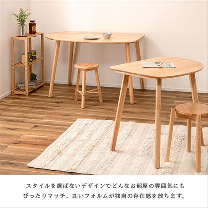 ダイニングテーブル木製ダイニングテーブルデスクコンパクト幅120cm省スペース２人用３人用小さめ壁寄せ壁付け曲線コーナー用リビングワンルーム角丸半円円丸シンプル北欧木製天然木韓国インテリアナチュラルおしゃれhelppo