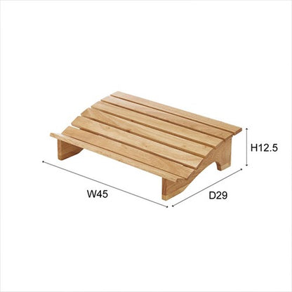 フットレスト木製デスクワーク足置き台床置きタイプデスクオフィスリモートワーク在宅天然木足枕足まくらリラックスシンプルナチュラルコンパクト低身長子供膝痛腰痛下半身痛北欧風韓国風Mサイズ幅45cmhelppo