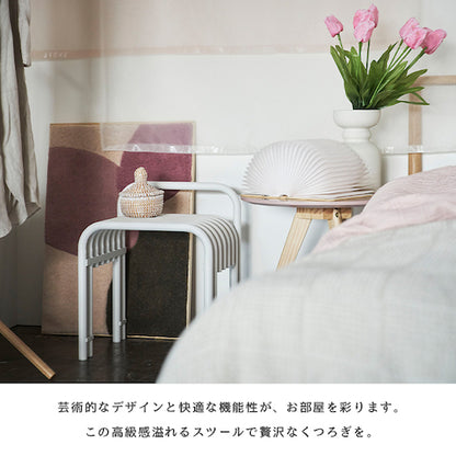 スチールサイドテーブルナイトテーブル花台フラワースタンドディスプレイシンプルモダン玄関リビングダークグレーホワイトスツールチェアチェアー椅子イスおしゃれ腰掛け