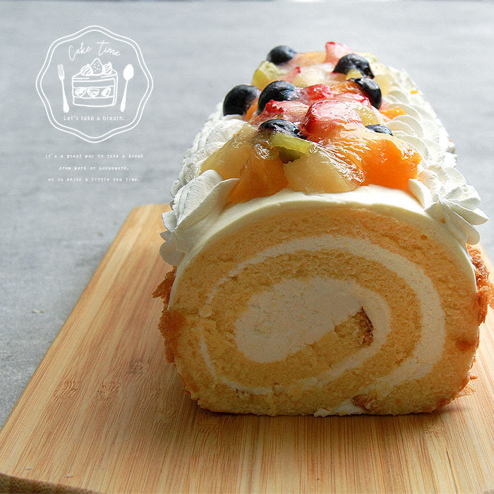 フルーツロールケーキ ロールケーキ フルーツ 果物 ケーキ 20cm バレンタイン ホワイトデー いちご キウイ 桃 ブルーベリー 冷凍 冷凍ケーキ スイーツ デザート