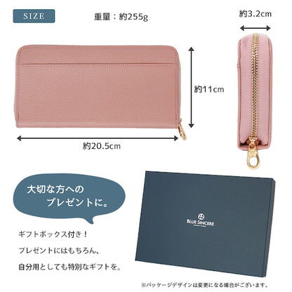 財布長財布さいふサイフスキミング防止スキミング大容量収納ポケット無地革本革牛革レザープレゼントギフト母の日シンプルレディースメンズ男女兼用ユニセックスコインスルー30枚ウォレット薄い小銭入れカードケースカード入れカード収納bl